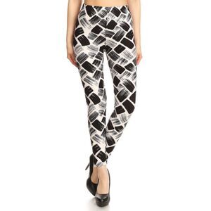 Reg One Size NWT~LEGGINGS DEPOT Leggings  Fits Sizes‎ 2-10 Black/White
